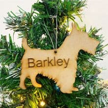 SCOTTISH TERRIER Wooden Christmas Tree Dog Ornament engraved with Dog's name